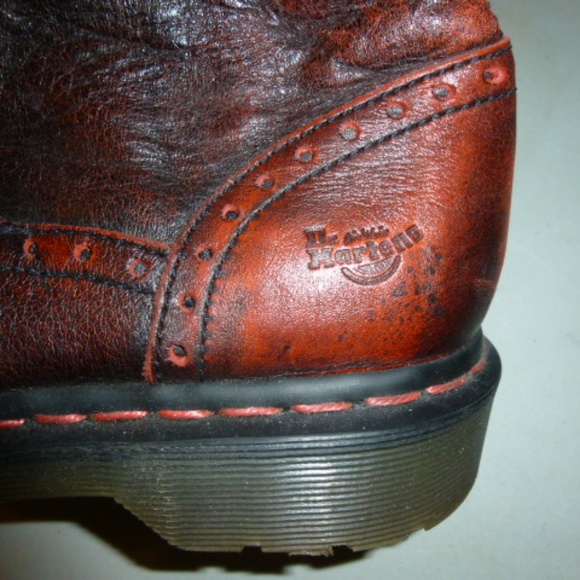 Dr Martens Red Antiqued Finish Ankle Boots US 7.5 - Picture 5 of 8